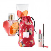 Vůně Avon LovU Connected EDP a sada na líčení rtů Iconic Pink v hodnotě 817 Kč